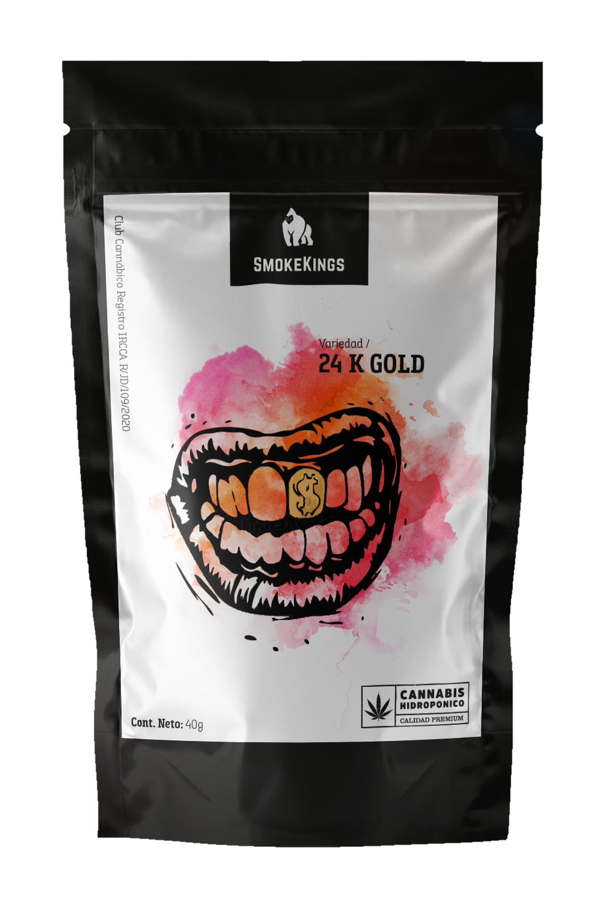 Mockup de packaging 24K Gold SmokeKings