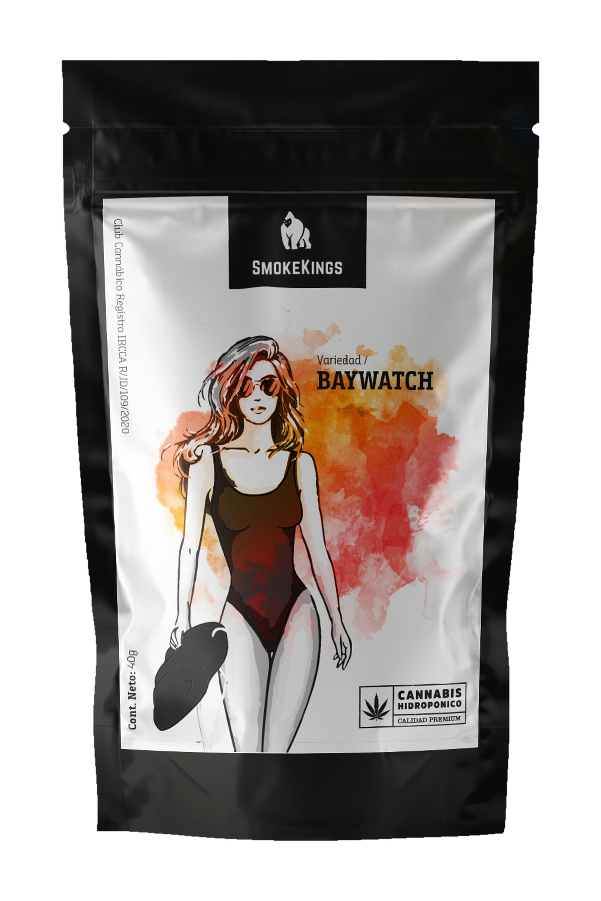 Mockup de packaging Baywatch SmokeKings
