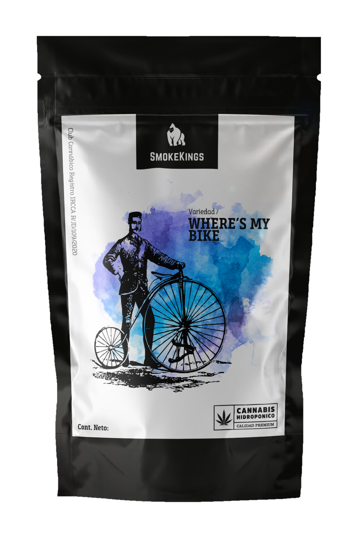 Mockup de packaging Where's My Bike SmokeKings