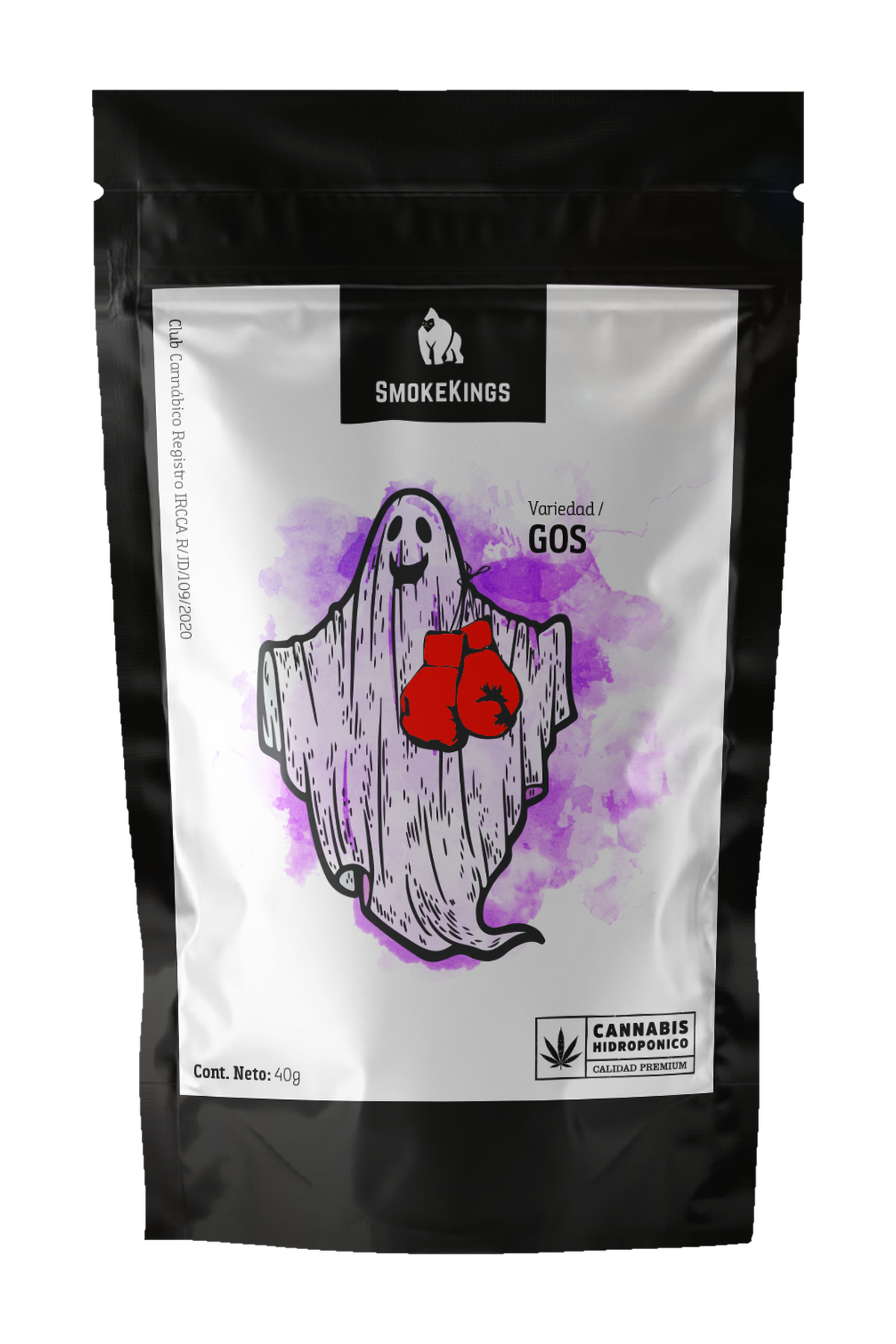 Mockup de packaging GOS SmokeKings